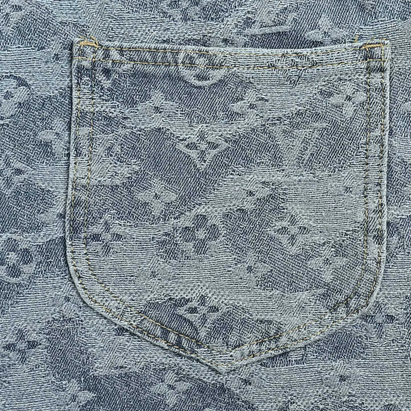 Louis Vuitton/Louis Vuitton cloud old flower jacquard suit denim shorts